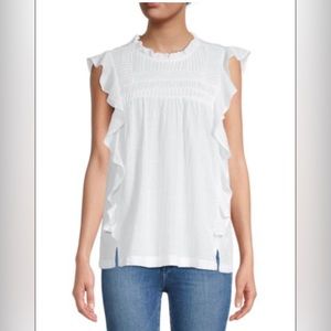 All cotton ruffled blouse